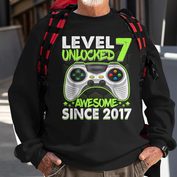 7 Year Old Boy Video Gamer Awesome Since 2017 7Th Birthday Sweatshirt Gifts for Old Men