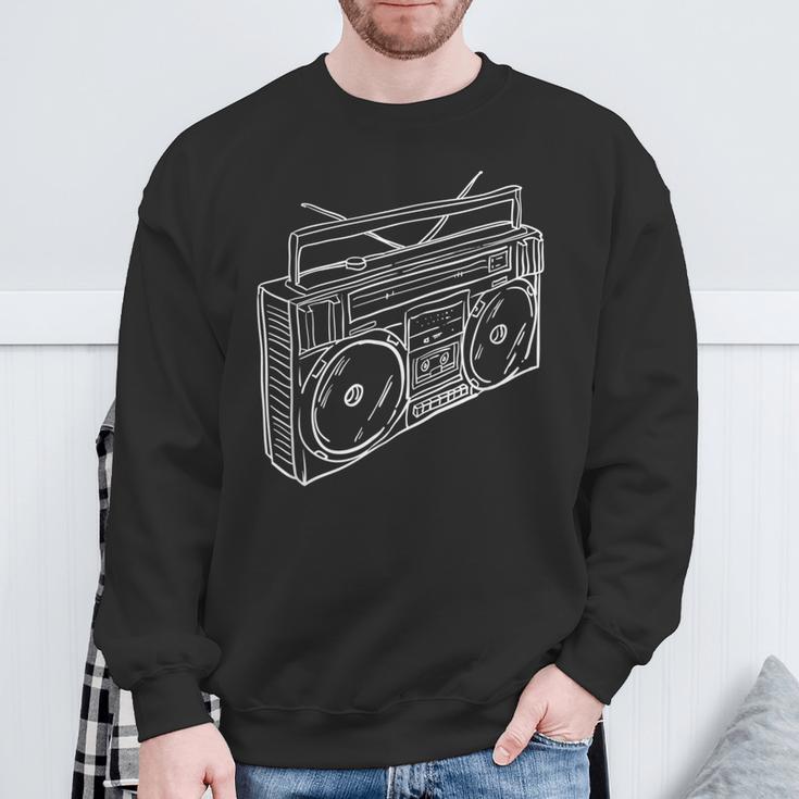 80S & 90S Old School Music Hip Hop Beatbox Boombox Sweatshirt Gifts for Old Men