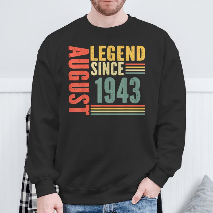 80Th Birthday Legend Since August 1943 80 Years Old Vintage Sweatshirt Gifts for Old Men
