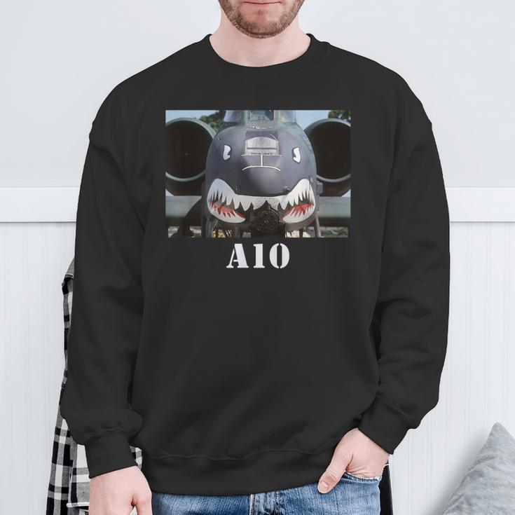 A10 Warthog Airplane Military Aviation Sweatshirt Gifts for Old Men