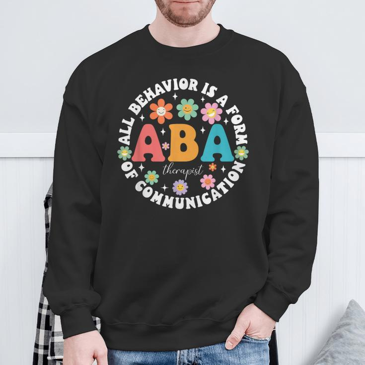 Aba Therapist Behavior Analyst Autism Therapy Rbt Floral Sweatshirt Gifts for Old Men