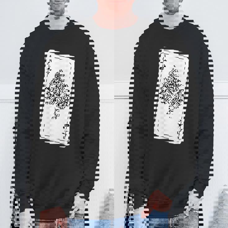 Ace Of Spades Rick Roll Back Printed Sweatshirt Gifts for Old Men