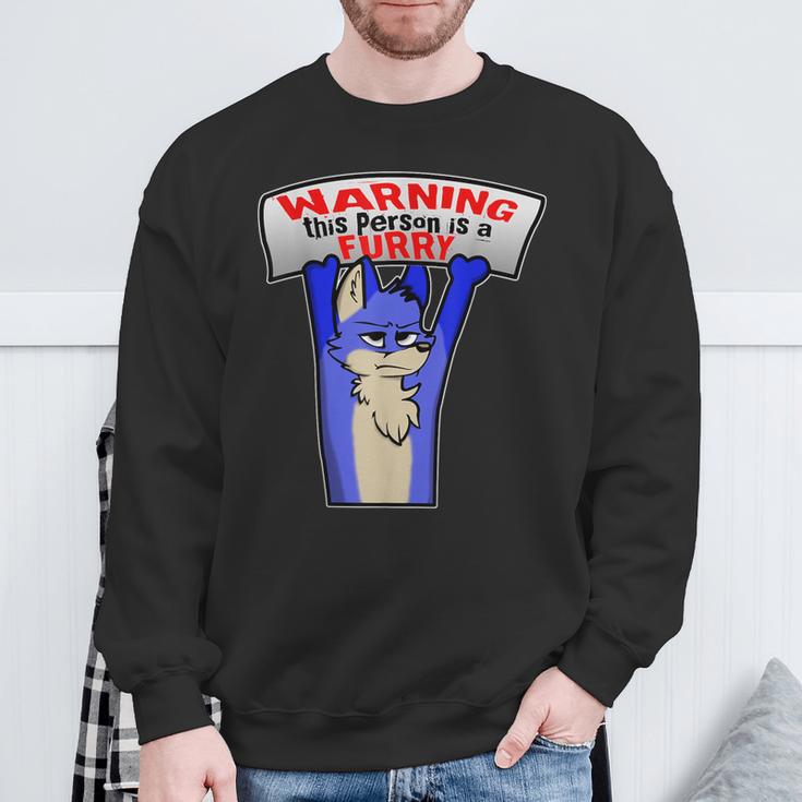 Achtung Das Person Ist Ein Furry Idea Fursona Sweatshirt Geschenke für alte Männer