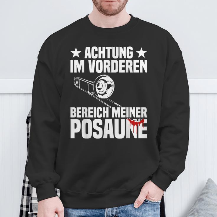 Achtung Trombonist Sweatshirt Geschenke für alte Männer