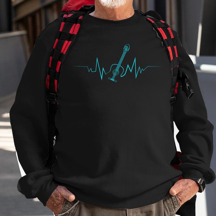 Acoustic Guitar Heartbeat Cool For Guitarists Sweatshirt Gifts for Old Men