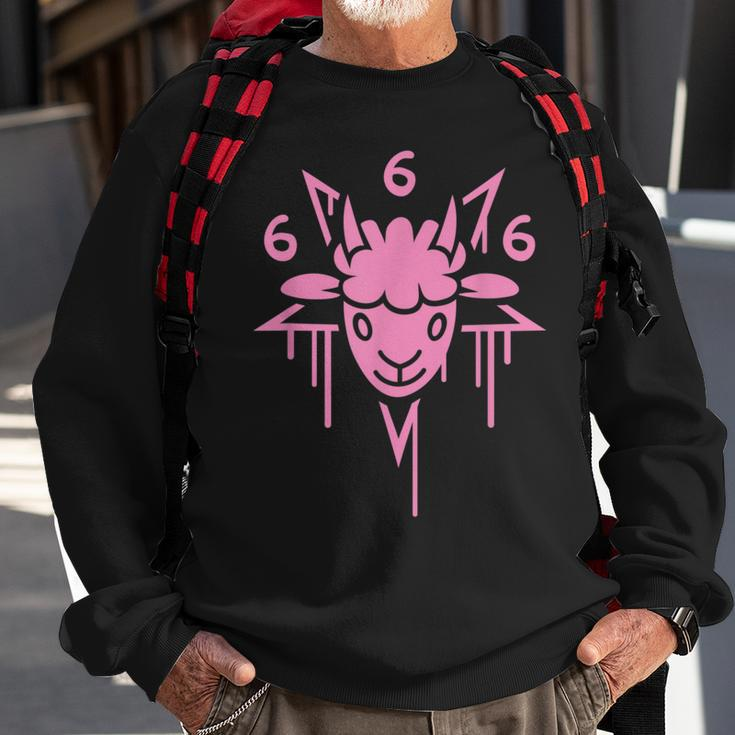 Adorable Satanic 666 Baphomet Pentagram Sweatshirt Gifts for Old Men