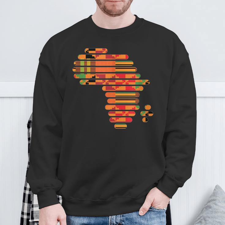Africa Map Kente Pattern Ghana African Black Pride Sweatshirt Gifts for Old Men