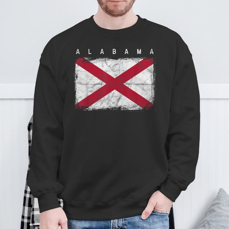 Alabama Vintage Distressed Home State Flag Sweatshirt Gifts for Old Men
