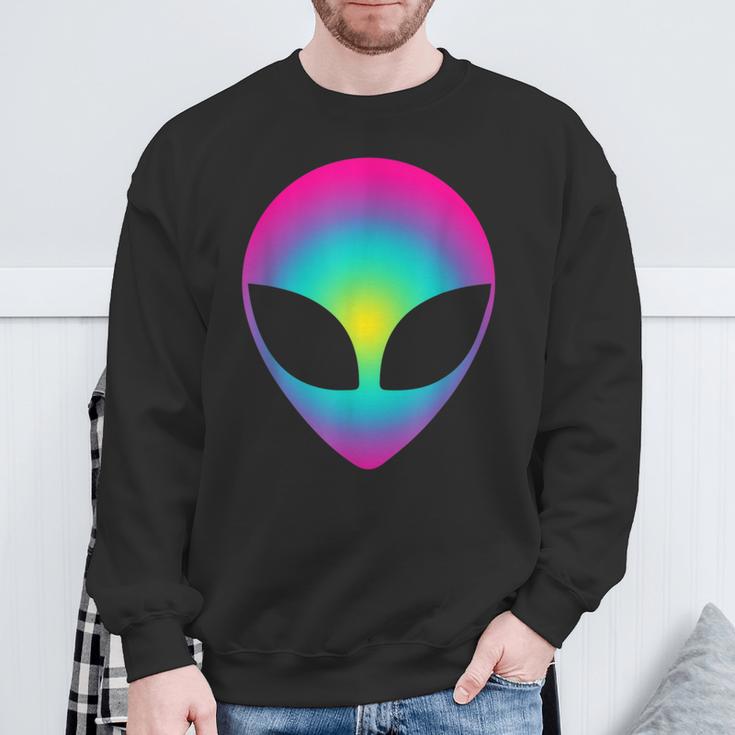 Alien Head Cool Party Club Tie Dye Sweatshirt Gifts for Old Men