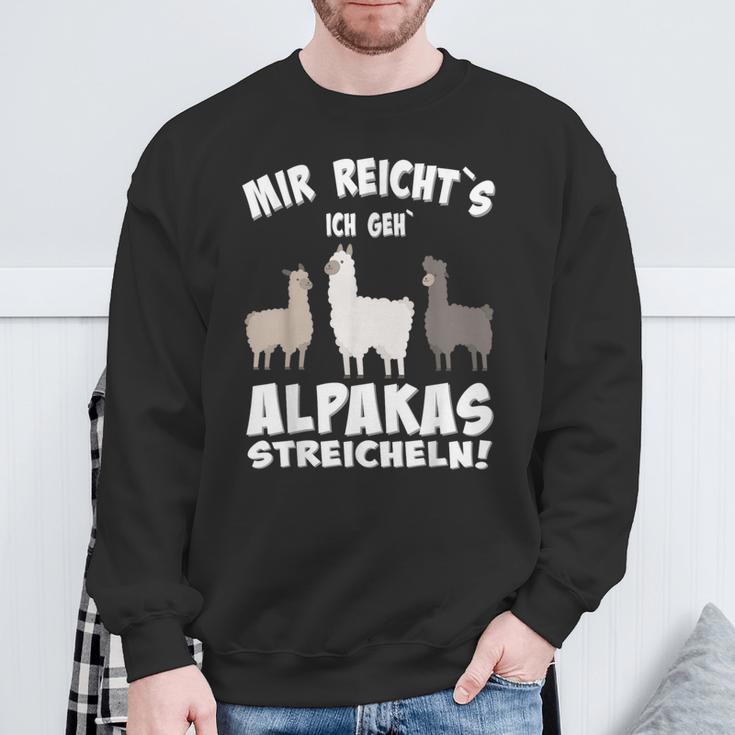 Alpaca And Lamas Mir Reichts Ich Geh Alpacas Streicheln Sweatshirt Geschenke für alte Männer