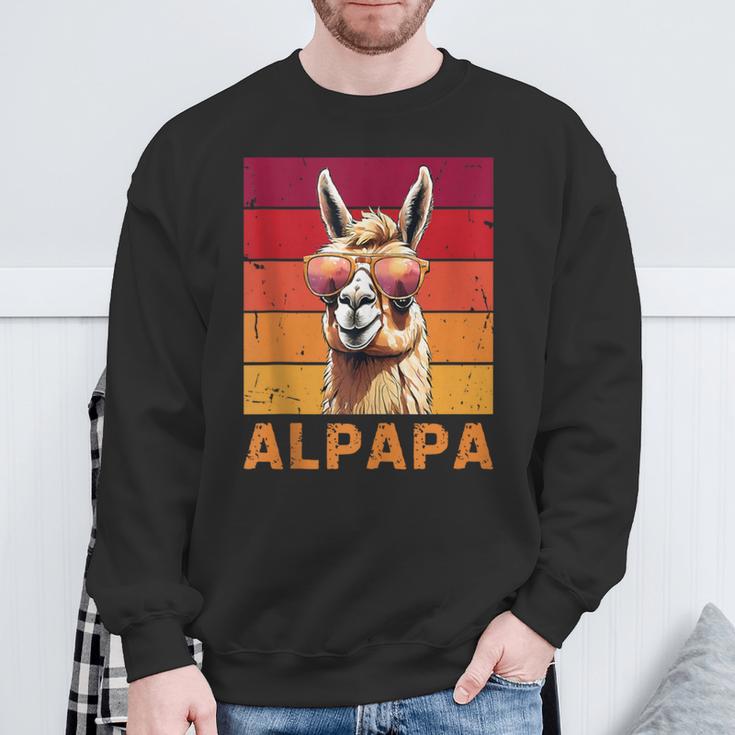 Alpapa Alpaka Fan Lama Fan Liebhaberatertag Tiere Papa Sweatshirt Geschenke für alte Männer