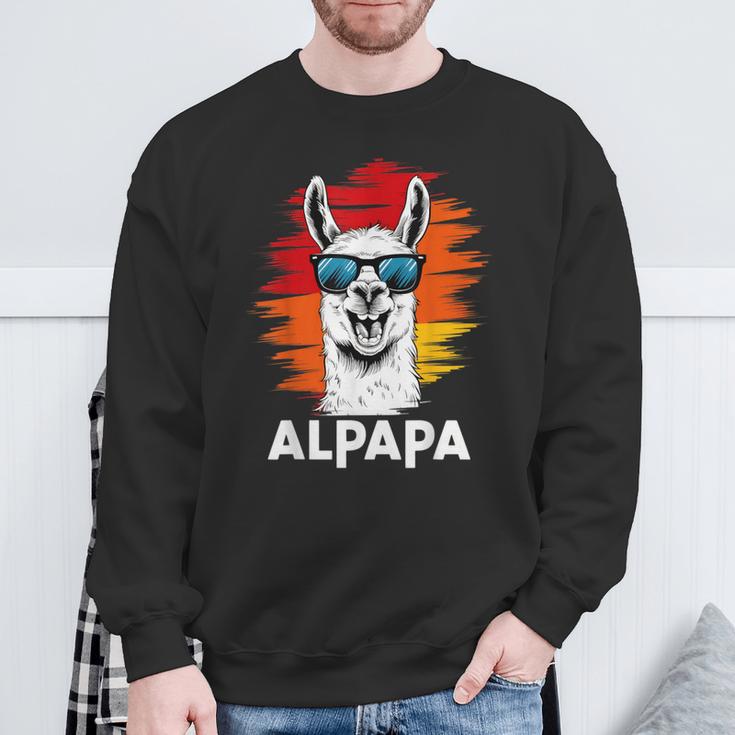 Alpapa Alpaka Lama Fan Liebhaber Dad Frischgebackenerater Sweatshirt Geschenke für alte Männer