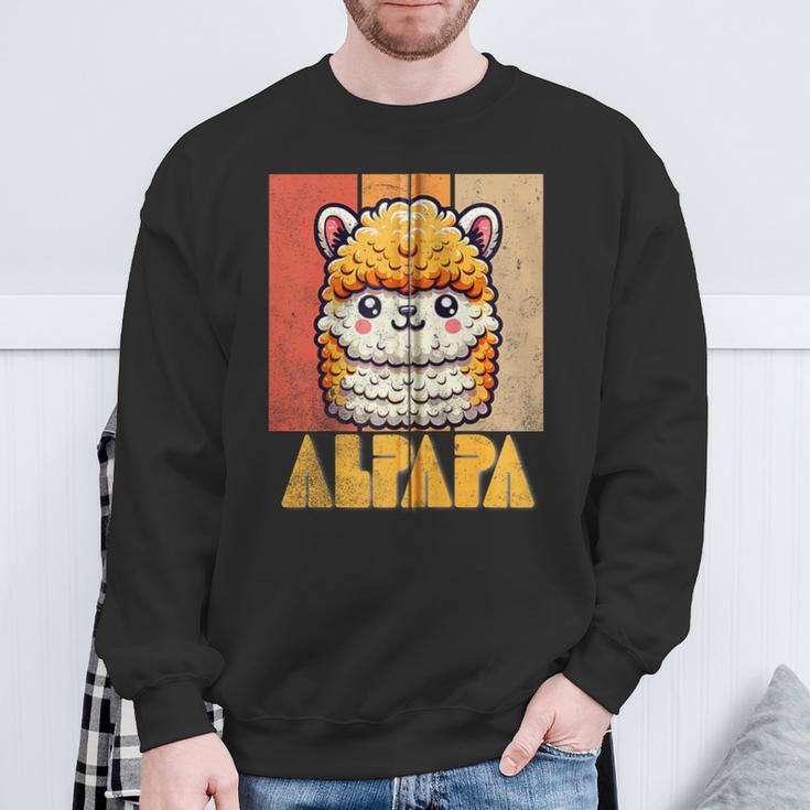 Alpapaatertag Papa Alpaka Retrointageatertag Lustiger Kapuzenjacke Sweatshirt Geschenke für alte Männer