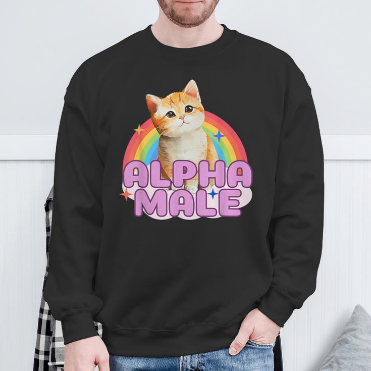 Alpha Male Cat Kitten Sweatshirt Geschenke für alte Männer