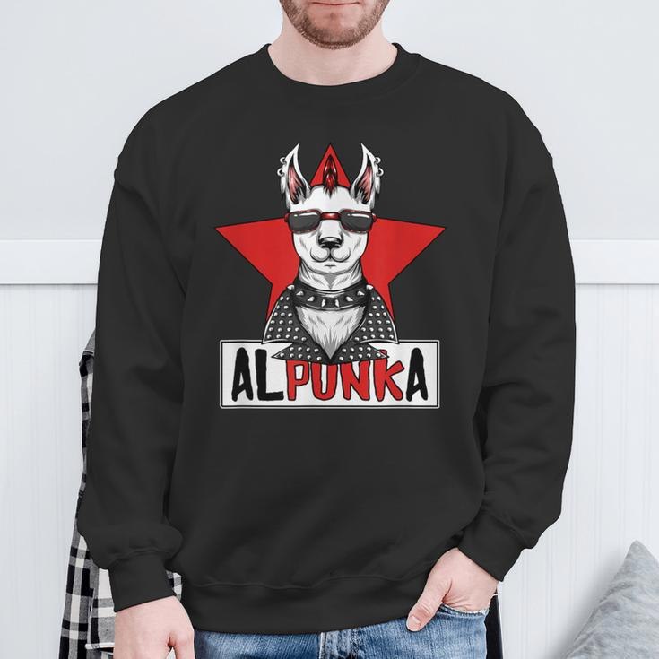 Alpunka Punk Alpaca Lama Punk Rock Rocker Anarchy Sweatshirt Geschenke für alte Männer