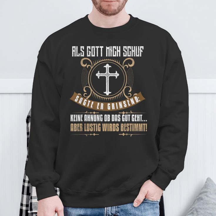 Als Gott Mich Enschf Als Gott Mich Sweatshirt Geschenke für alte Männer