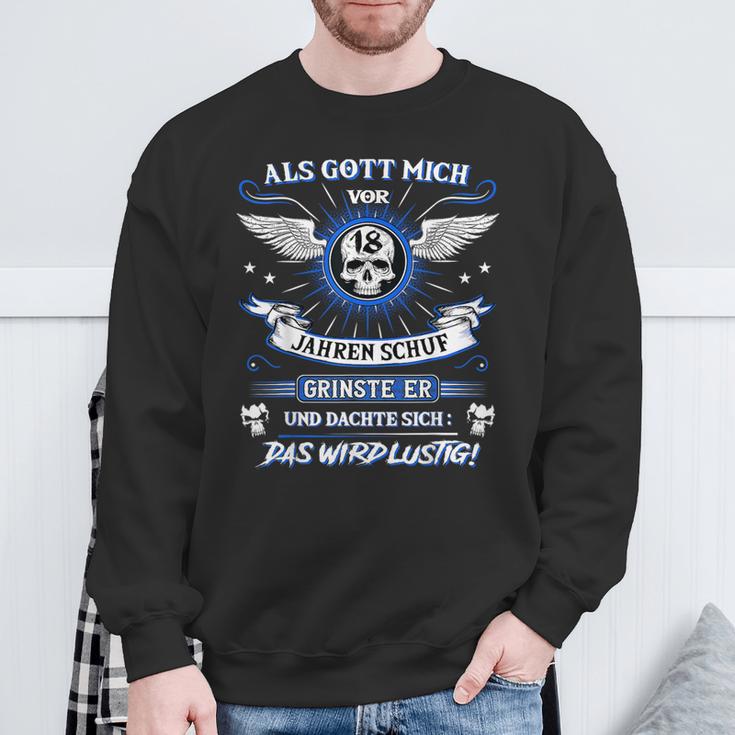 Als Gott Michor 18 Jahren Schuf Grinste Er 18Th Birthday S Sweatshirt Geschenke für alte Männer