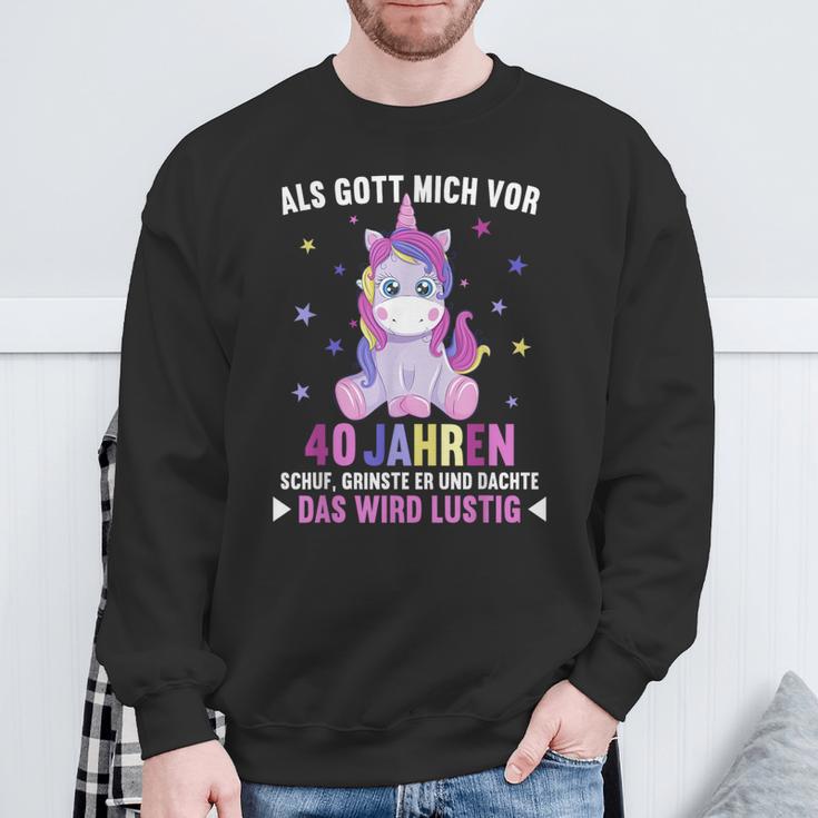 Als Gott Michor 40 Jahren Schuf Denker Er 40Th Geburtstag German L Sweatshirt Geschenke für alte Männer