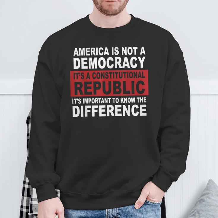 America Is Not A Democracy It’S A Constitutional Republic Sweatshirt Gifts for Old Men