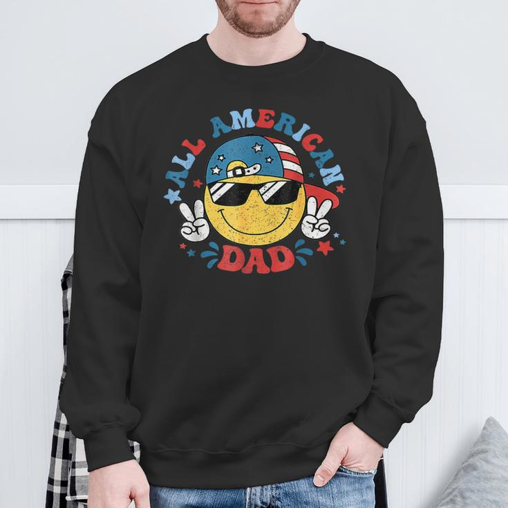 All American Dad 4Th Of July Dad Smile Face Fathers Day Sweatshirt Gifts for Old Men