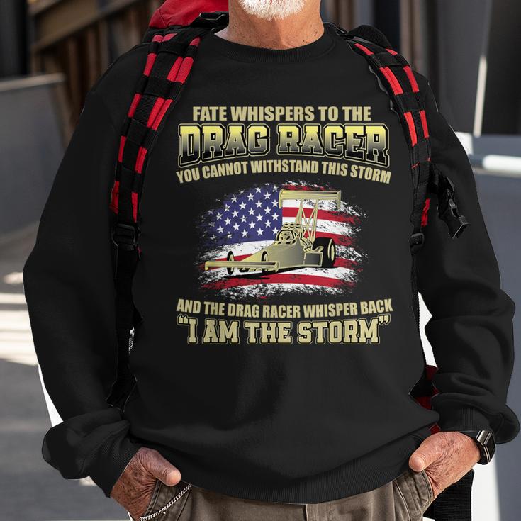 American Drag Racing Usa Flag Muscle Car Dragster Sweatshirt Gifts for Old Men