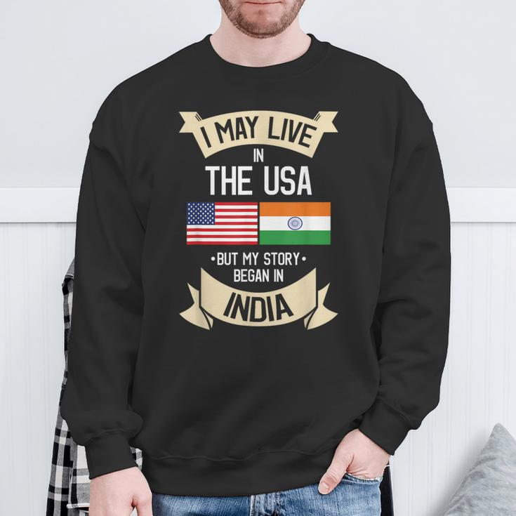 American Flag Uad Indian India Roots Sweatshirt Gifts for Old Men