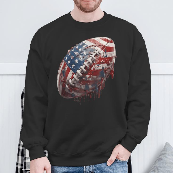 American Football Us Flag Sweatshirt Gifts for Old Men