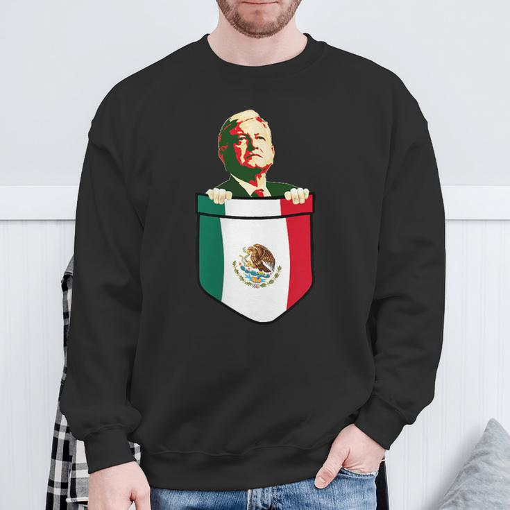 Amlo President Of Mexico In My Pocket Sweatshirt Gifts for Old Men