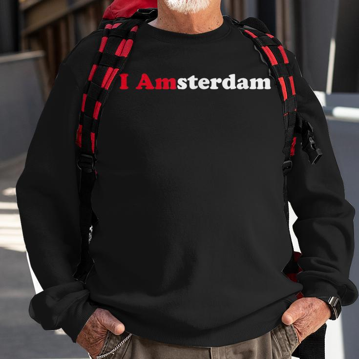 Amsterdam Holland Dutch Tourist Memento Souvenir I Love Sweatshirt Gifts for Old Men