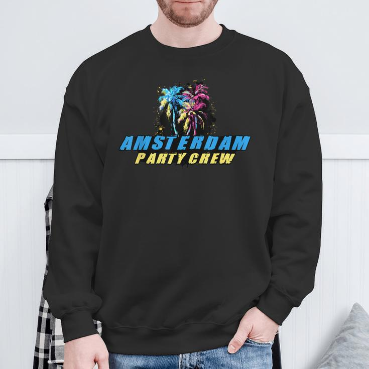 Amsterdam Party Crew Motto Zitat Sweatshirt Geschenke für alte Männer