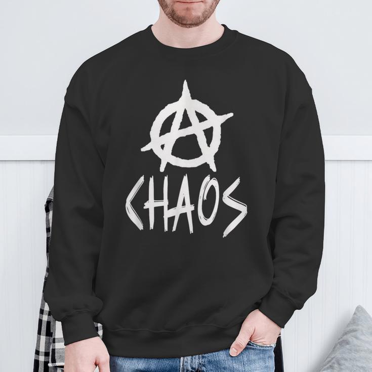 Anarchy Sign Chaos Punk Rock Anarchy Sweatshirt Geschenke für alte Männer