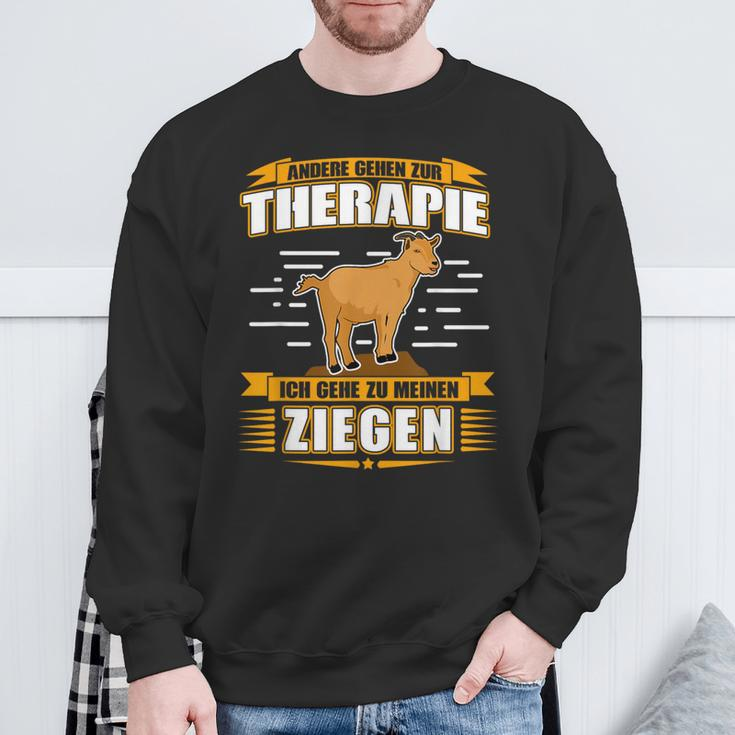 Andere Gehen Zur Therapie Ich Gehe Zu Meinen Ziegen Black Sweatshirt Geschenke für alte Männer