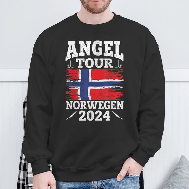 Angel Tour Norway 2024 Fishing Team Norway Flag Angler Sweatshirt Geschenke für alte Männer