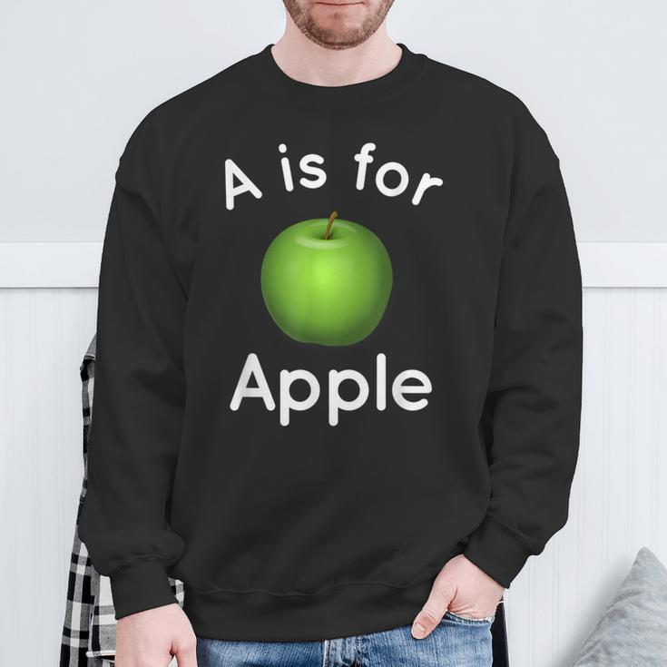 Apple Toddler A Is For Apple Apple Picking Orchard Sweatshirt Gifts for Old Men