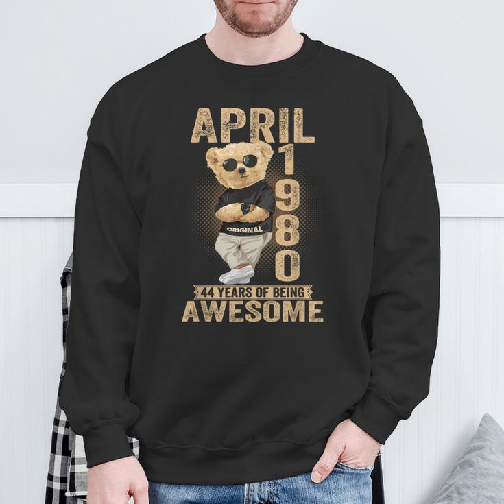 April 1980 44Th Birthday 2024 44 Years Of Being Awesome Sweatshirt Gifts for Old Men
