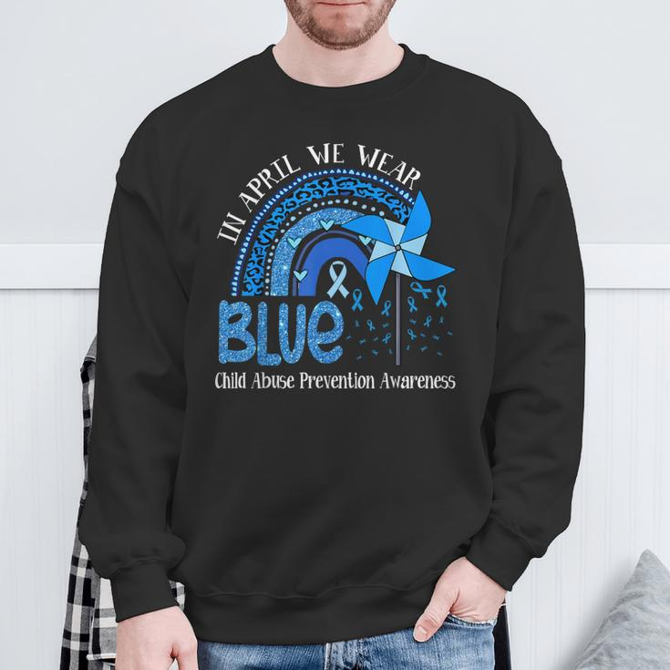 In April We Wear Blue For Child Abuse Prevention Awareness Sweatshirt Gifts for Old Men
