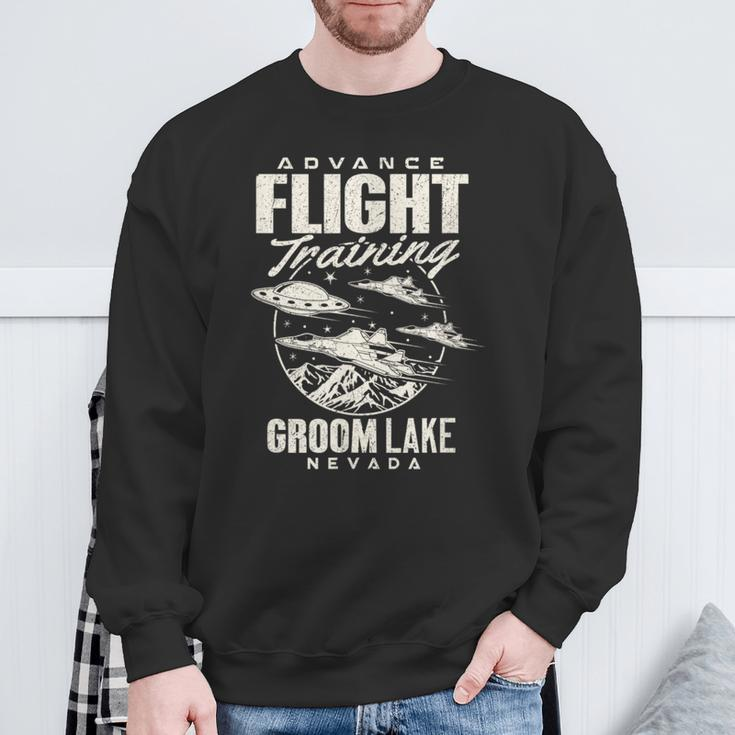 Area 51 Ufo Groom Lake Advance Flight TrainingSweatshirt Gifts for Old Men