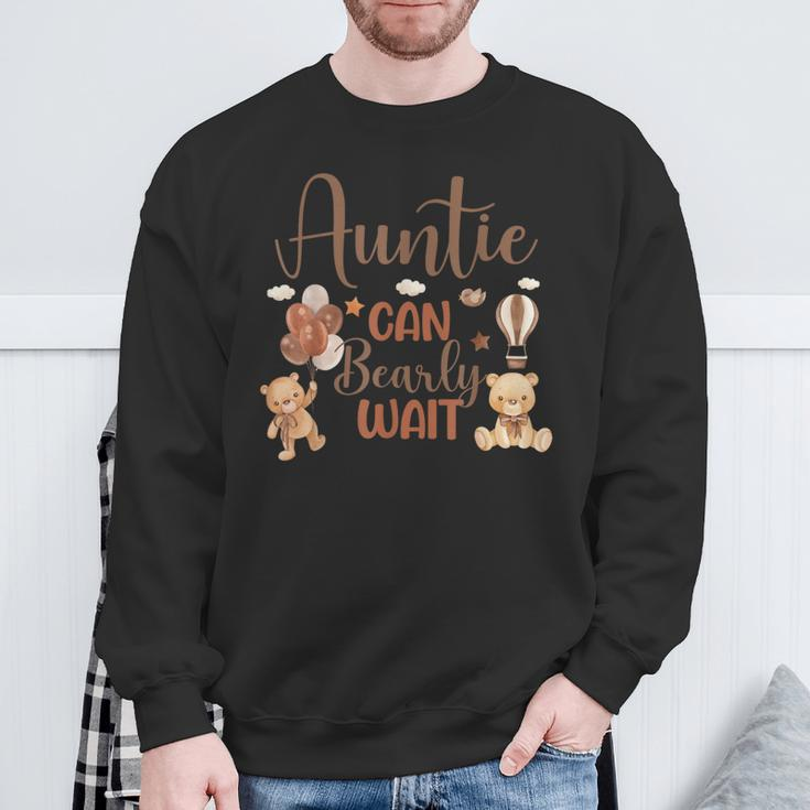 Auntie Can Bearly Wait Bear Gender Neutral Boy Baby Shower Sweatshirt Gifts for Old Men