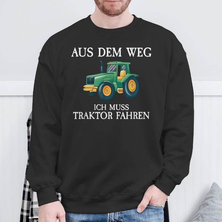 Aus Dem Weg Ich Muss Traktor Fahren Farmer Farm Sweatshirt Geschenke für alte Männer