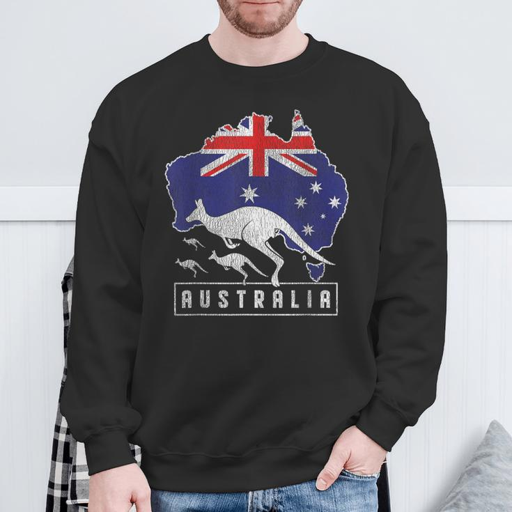 Australia Flag Zoo Animal Kangaroo Sweatshirt Geschenke für alte Männer