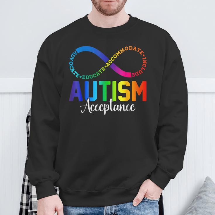 Autism Awareness Acceptance Infinity Symbol Women Sweatshirt Gifts for Old Men