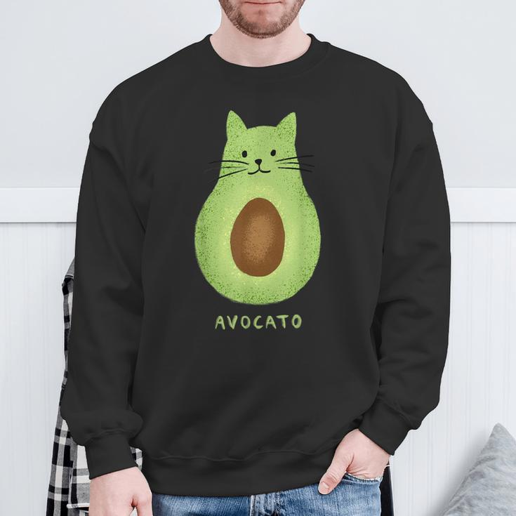 Avocato Cute Cat Avocado Vegan And Cat Owner Kitten Sweatshirt Gifts for Old Men