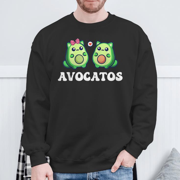Avogato Avocado Paar Katze Kätzchenegan Avocatos Sweatshirt Geschenke für alte Männer