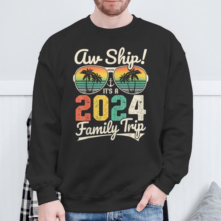Aw Ship It's A 2024 Family Trip Family Cruise Vintage Sweatshirt - Seseable