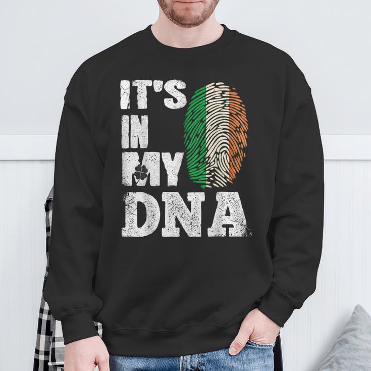 Awesome Ireland It's In My Dna Irish Flag Clover St Paddy's Sweatshirt Gifts for Old Men