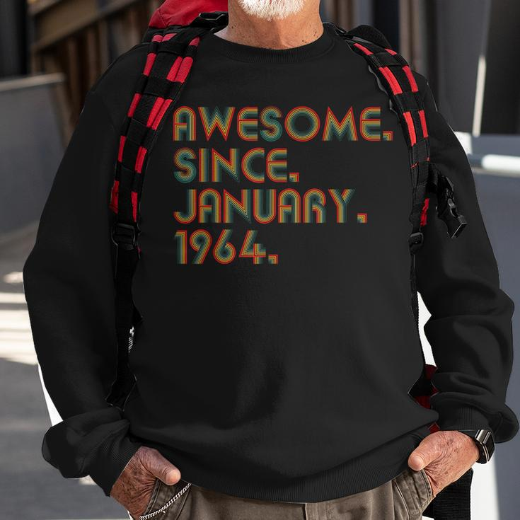Awesome Since January 1964 Vintage 60Th Birthday Sweatshirt Gifts for Old Men