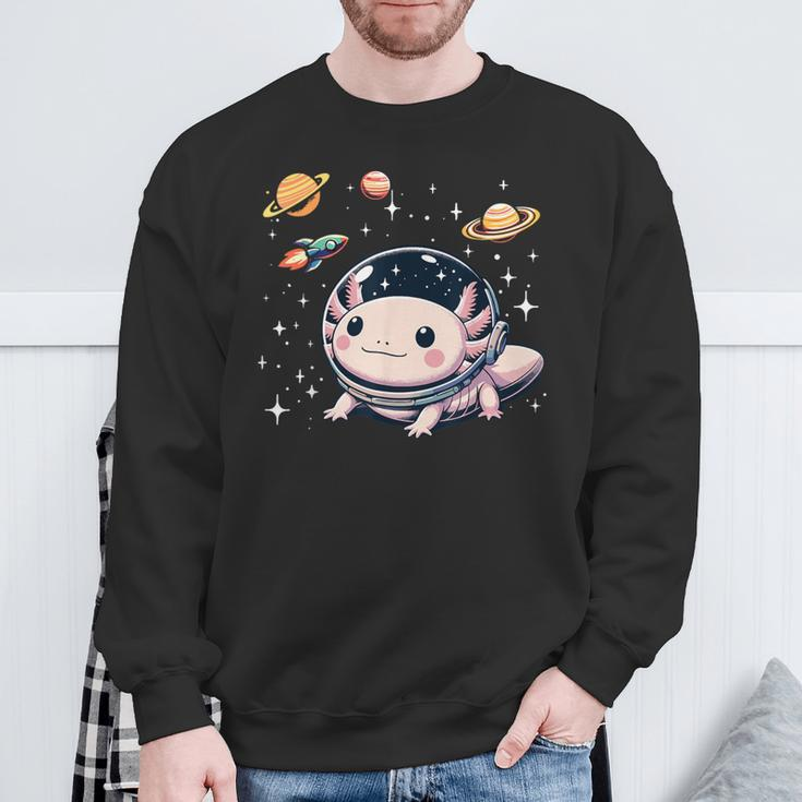 Axolotl Kawaii Cute Axolotls Astronaut Planets Space Sweatshirt Gifts for Old Men