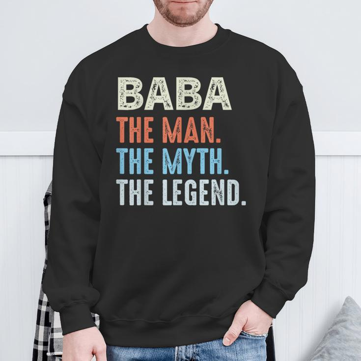 Baba Man The Myth The Legend Vintage Father's Day Sweatshirt Gifts for Old Men