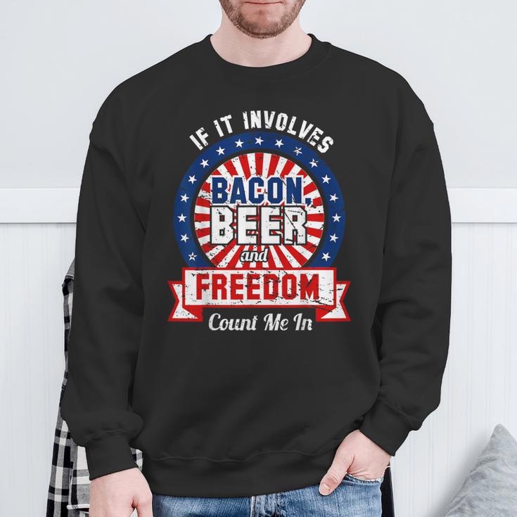 Bacon Beer Freedom America Usa Sweatshirt Gifts for Old Men