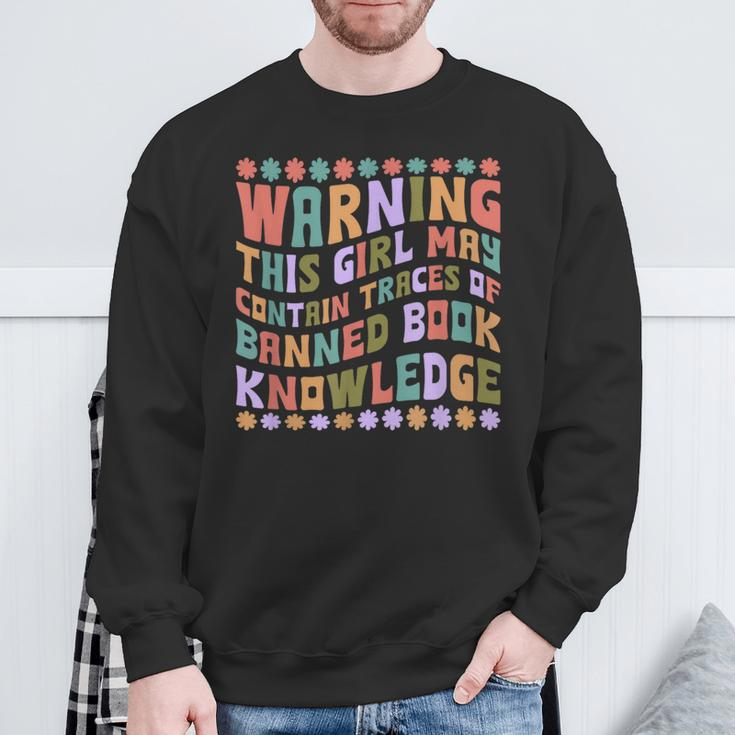 Banned Books Saying Forbidden Literature Sweatshirt Gifts for Old Men